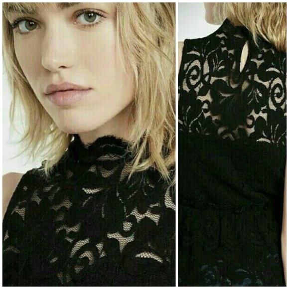 Express | Lace Peplum Top - Picture 7 of 7